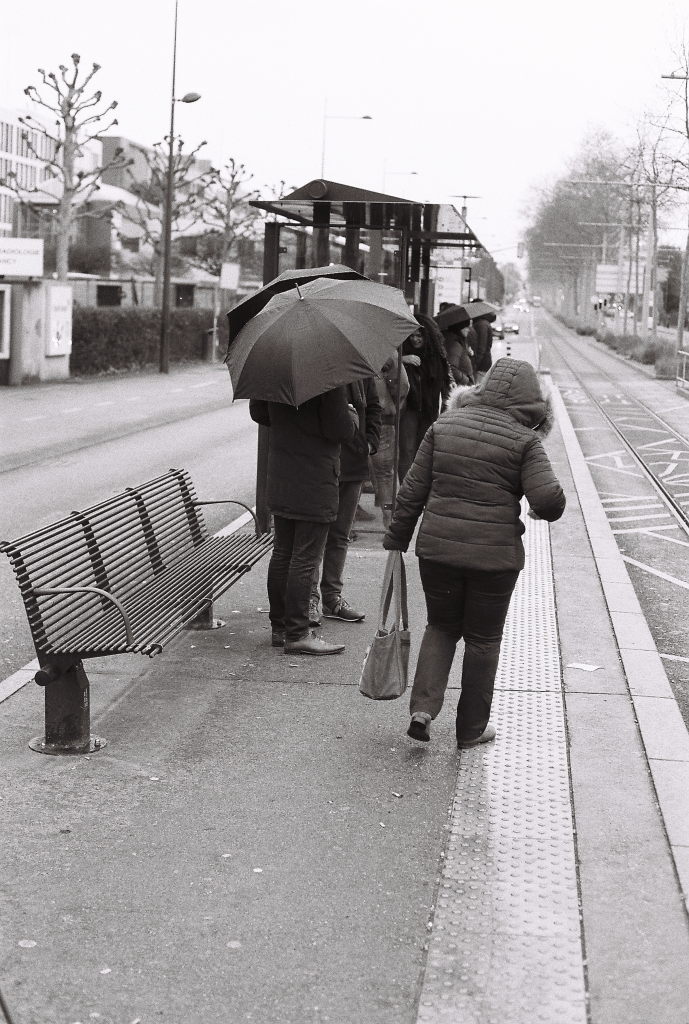 L'autre abribus - Canon - N&B - 17 janvier 2020